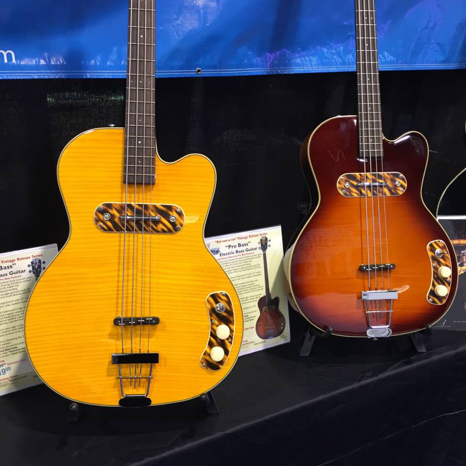 Rumor has it Sheryl Crow and Elvis Costello are fans of these #guitars. We spotted this pair in the Kay Vintage Reissue #NAMM2015 booth. Get yours at KayVintageReissue.com! #vintageguitar #guitarlove - in Anaheim, California.